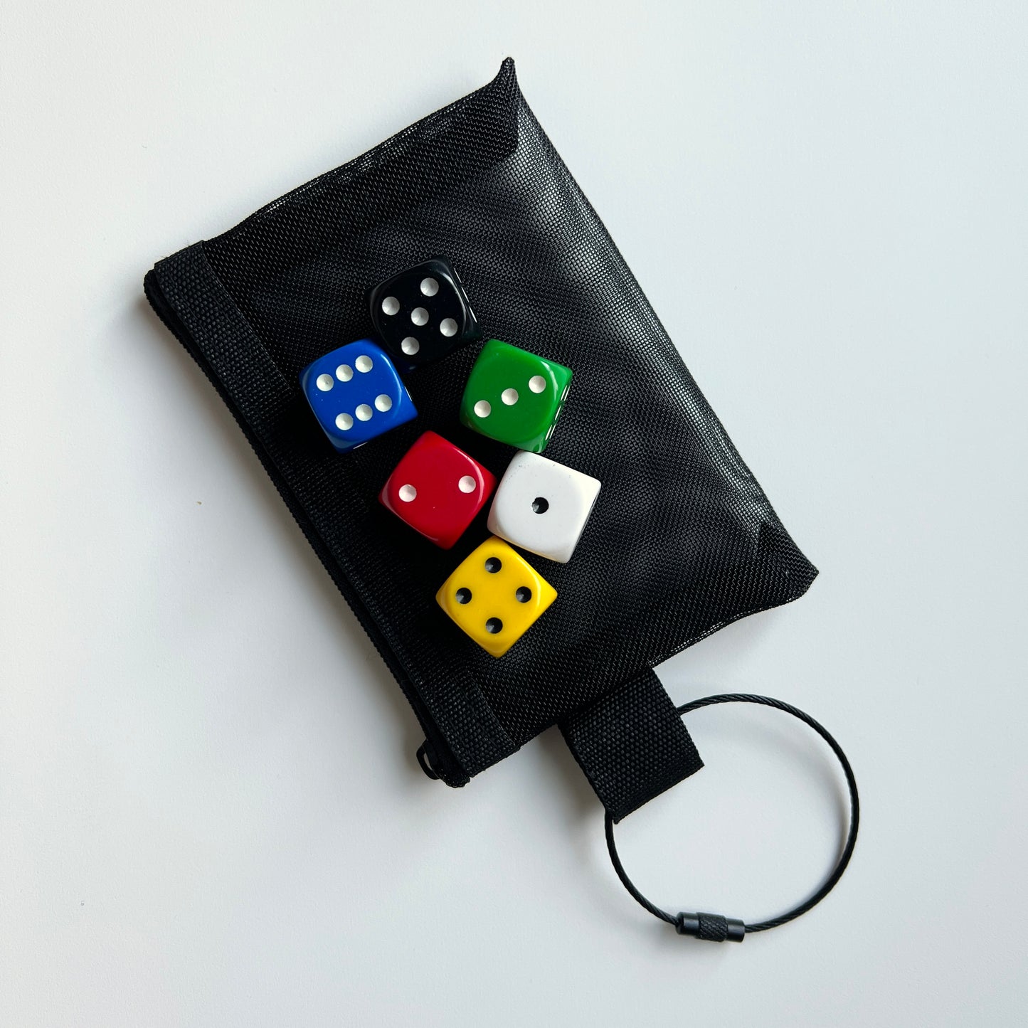 Travel Dice - 6 Color Dice & Keychain Bag
