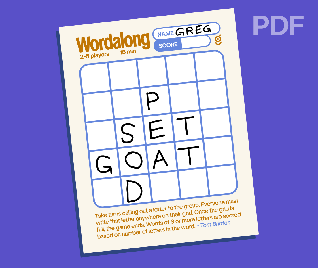 Wordalong - Free Printable Word Game