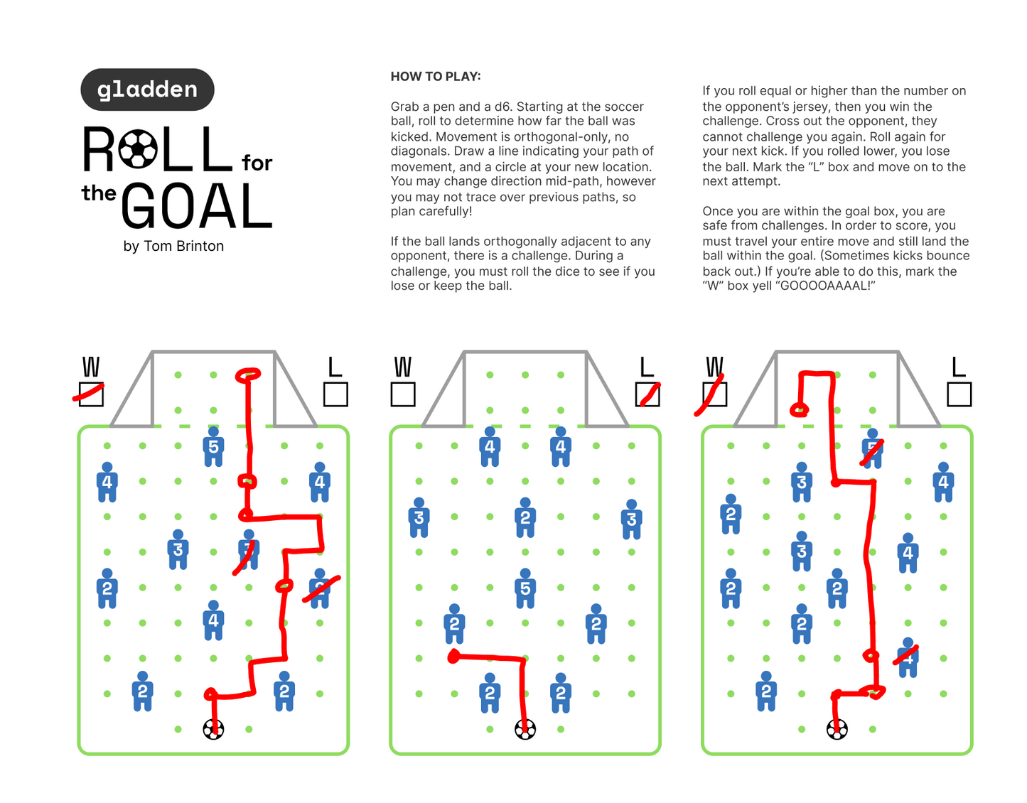 Roll for the Goal - PRINTABLE PDF